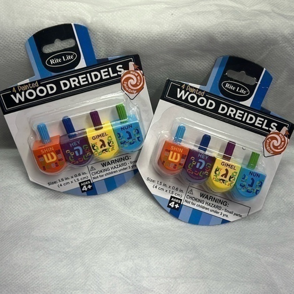 2 lots Rite Lite Wood Dreidel Game (HD8)